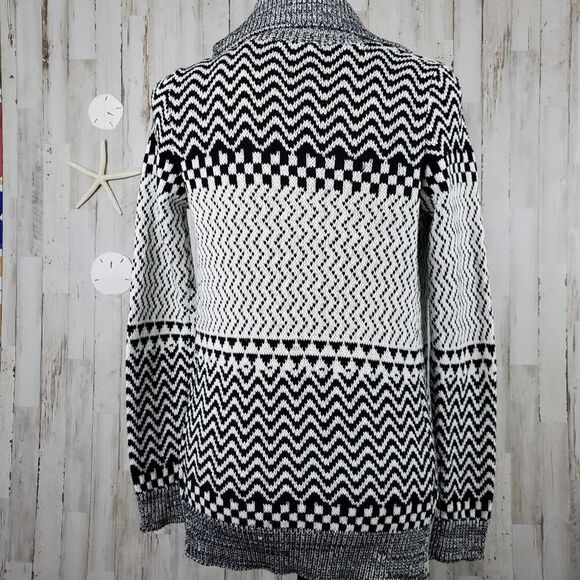 Gianni Bini Cardigan Sweater Black White Size XS - Picture 2 of 12
